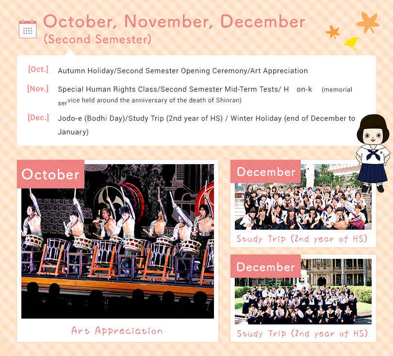 October, November, December (Second Semester)